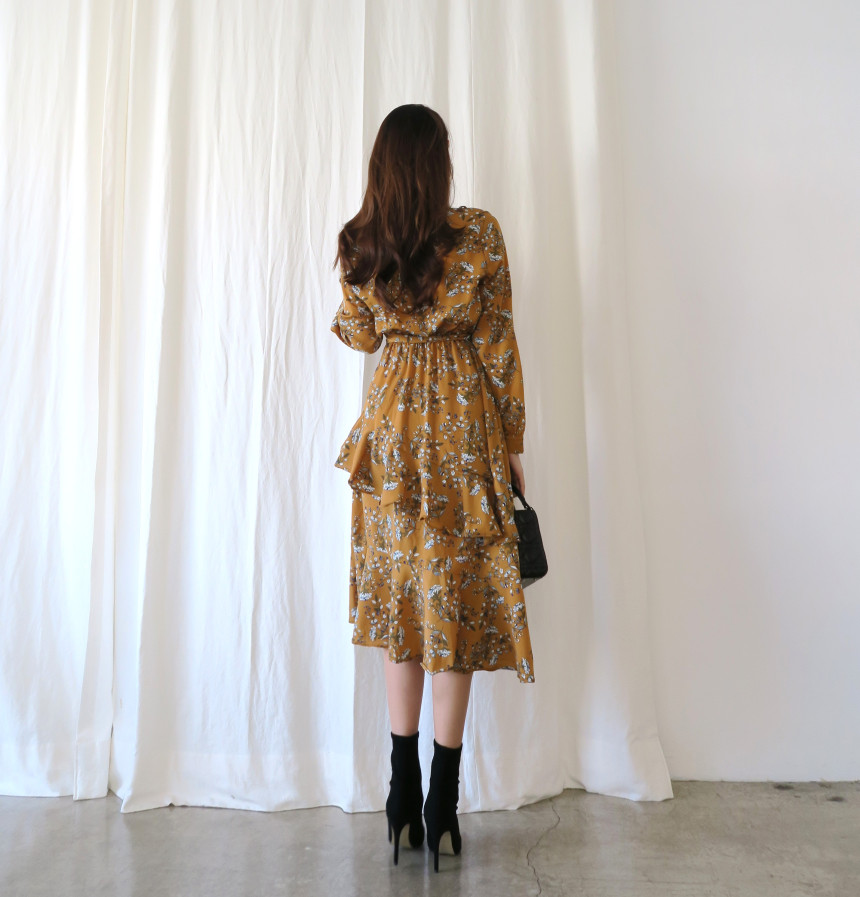 New Women Dress Unpruned Frill Flower One Piece Au