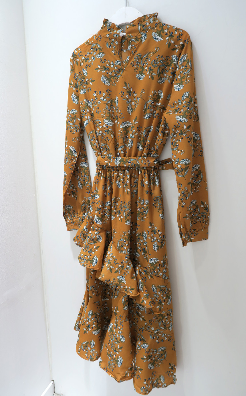 New Women Dress Unpruned Frill Flower One Piece Au