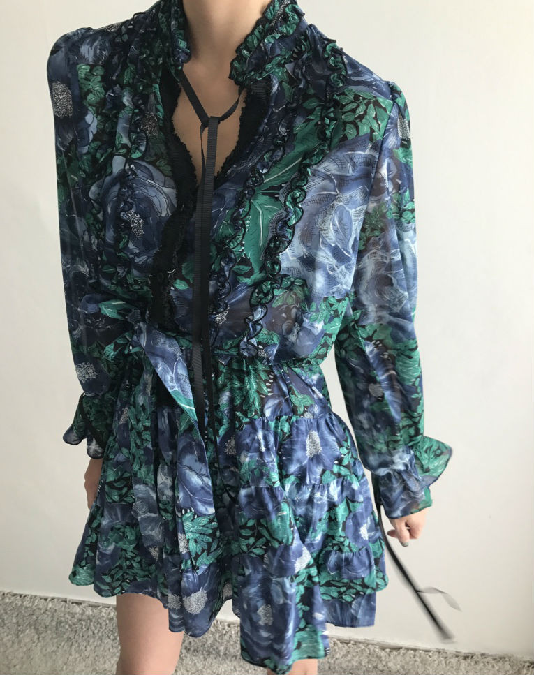 New Women Dress Flower One Piece Modern and Chic F