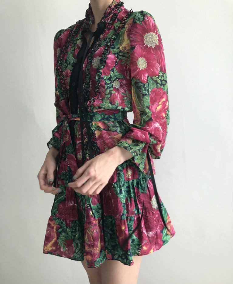 New Women Dress Flower One Piece Modern and Chic F