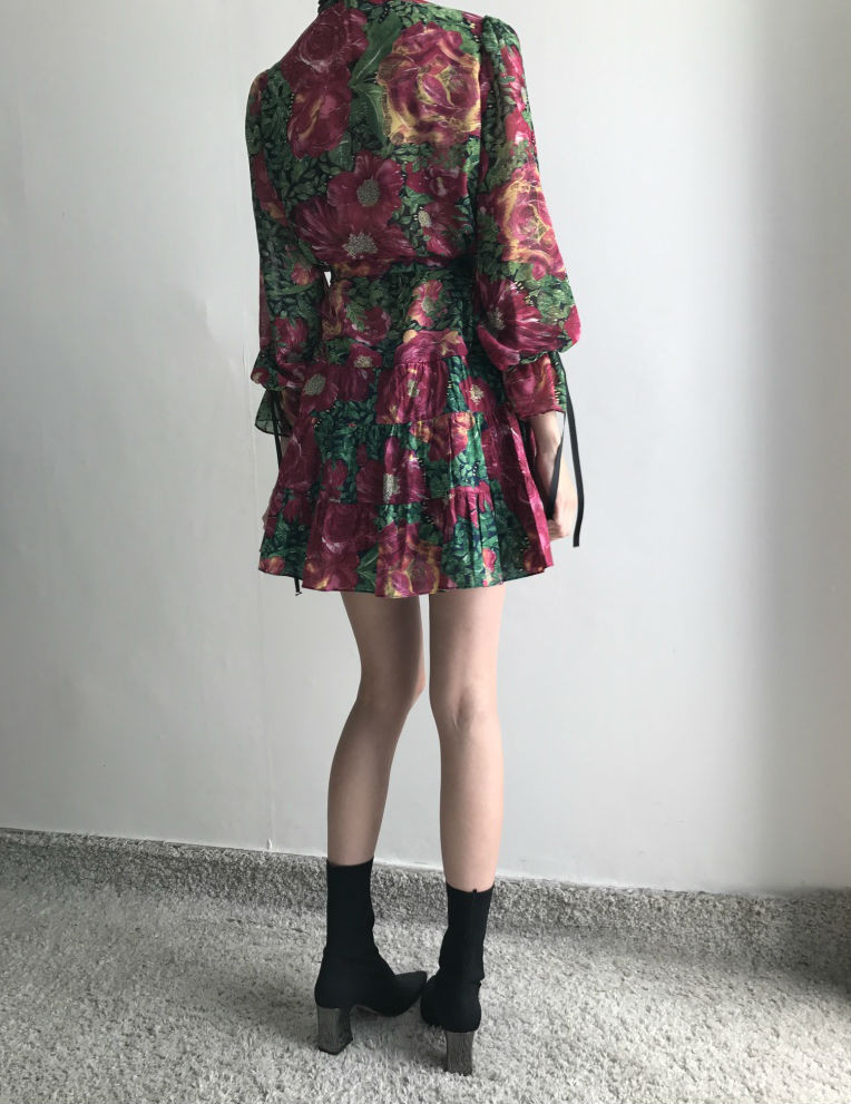 New Women Dress Flower One Piece Modern and Chic F