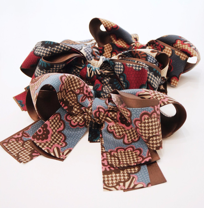 NEW HAIR CLIP HOOP Flower Pie Wang Ribbon Hairpin 