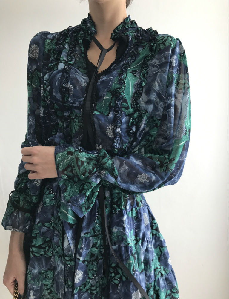 New Women Dress Flower One Piece Modern and Chic F