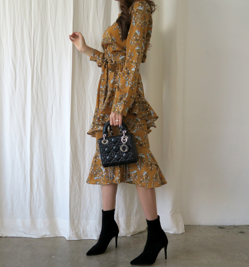 New Women Dress Unpruned Frill Flower One Piece Au