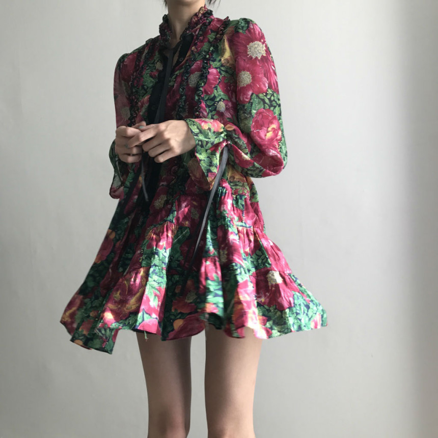 New Women Dress Flower One Piece Modern and Chic F