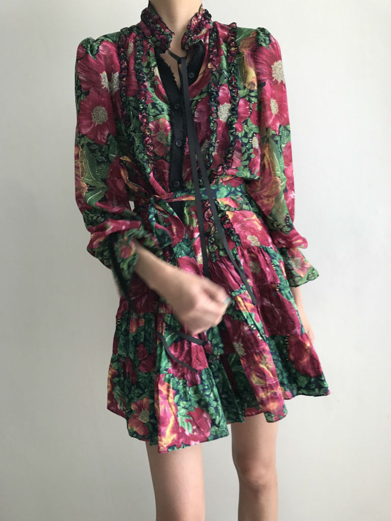 New Women Dress Flower One Piece Modern and Chic F