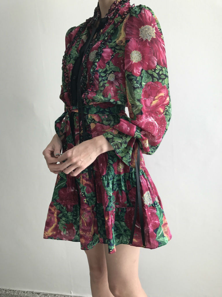New Women Dress Flower One Piece Modern and Chic F