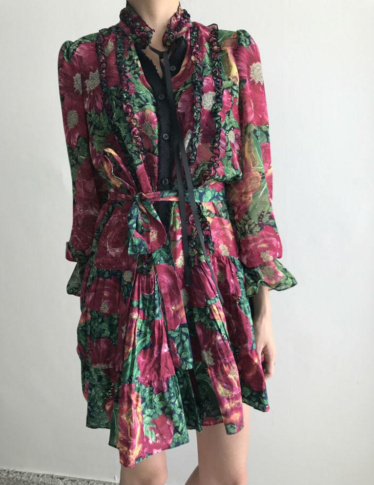 New Women Dress Flower One Piece Modern and Chic F