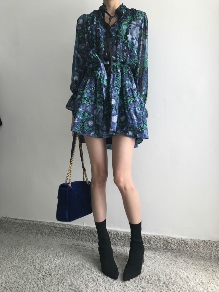 New Women Dress Flower One Piece Modern and Chic F