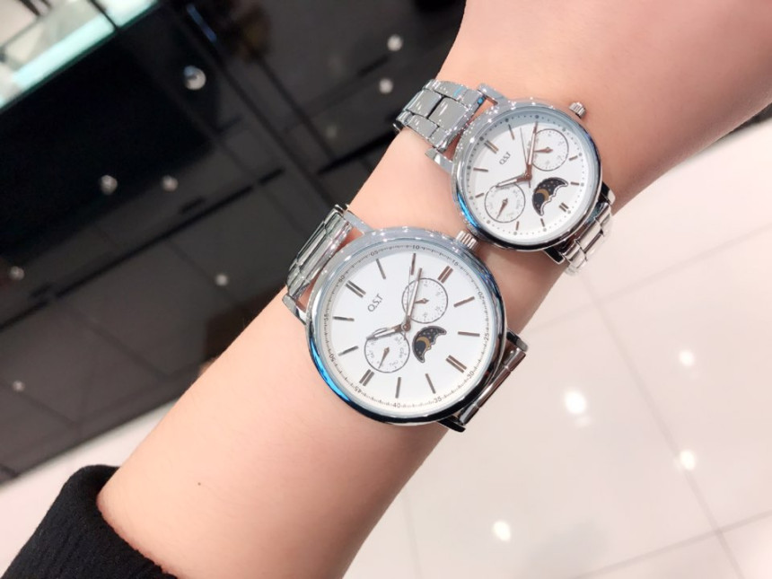 <b><p>OST White Silver Moon Phase Couple Watch</p></b><b><p>OST ホワイトシルバームーンフェイズカップル時計 OTC116514FLS 2SS</p></b><br /><br /><p align='center'>