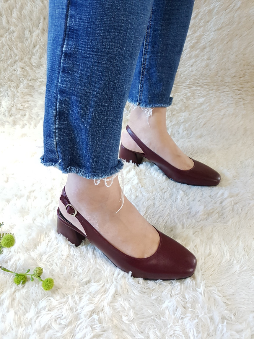 <b><p>Korean squa Sling Bag Middle Hill pump 4col</p></b><b><p>韓国語 スクエア スリングバック ミドルヒール パンプス 4col 正方形の鼻 女性</p></b><br /><br /><p align='center'>