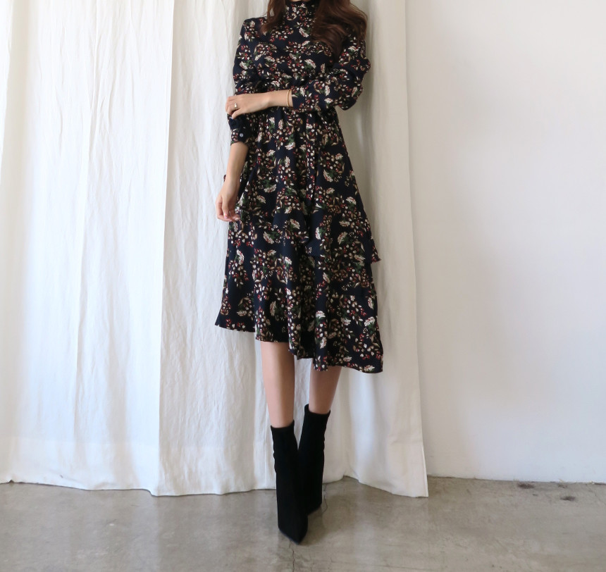 New Women Dress Unpruned Frill Flower One Piece Au