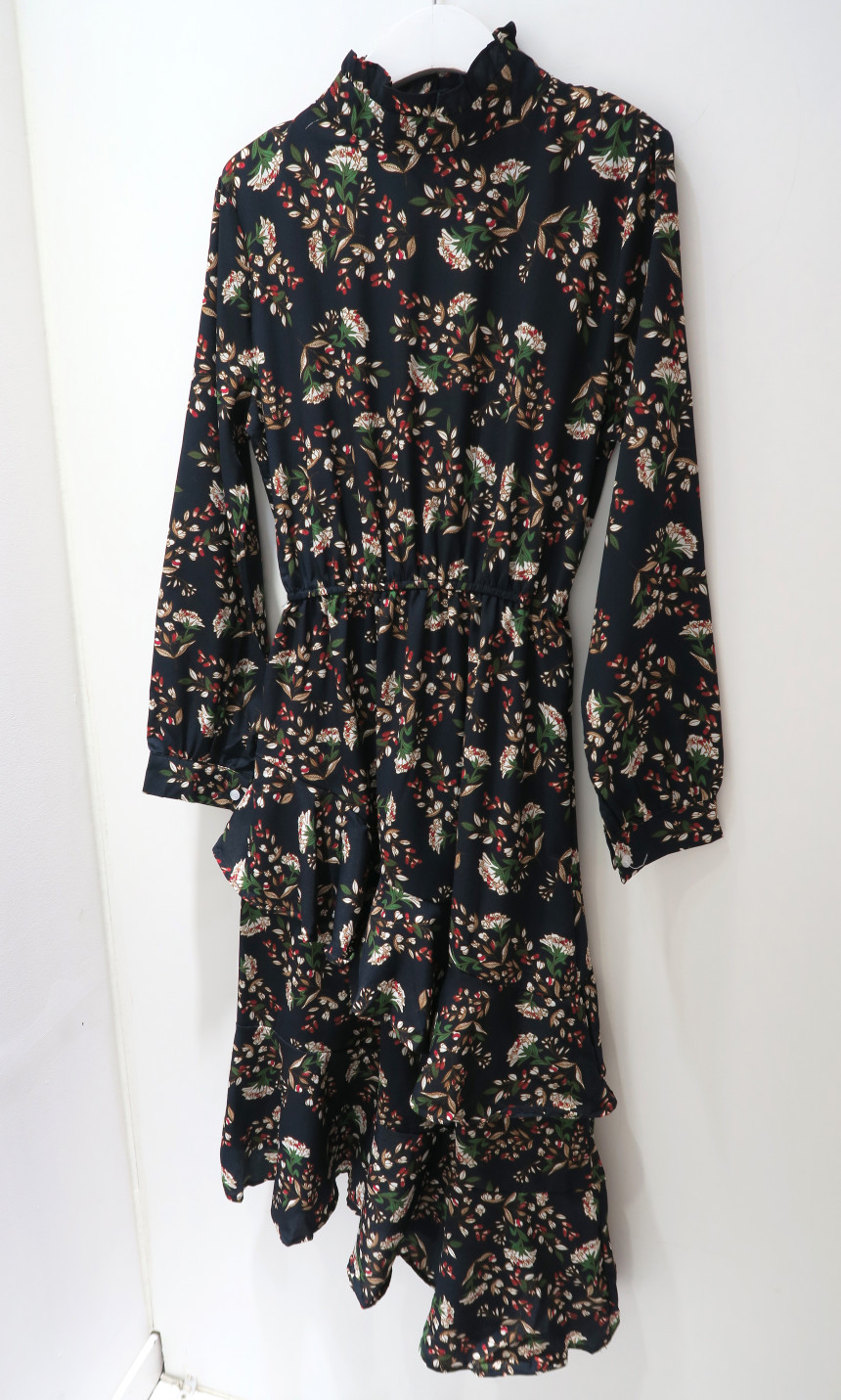 New Women Dress Unpruned Frill Flower One Piece Au