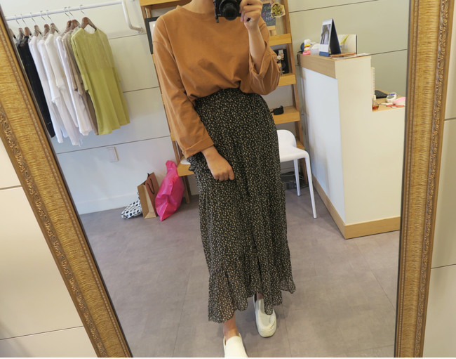 Peony Chiffon Cherry Blossom Long skirt Flower pat