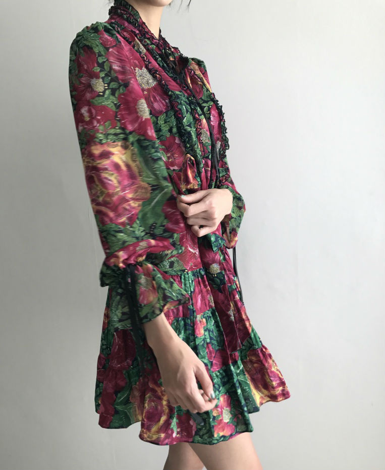 New Women Dress Flower One Piece Modern and Chic F