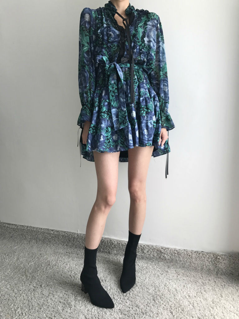 New Women Dress Flower One Piece Modern and Chic F