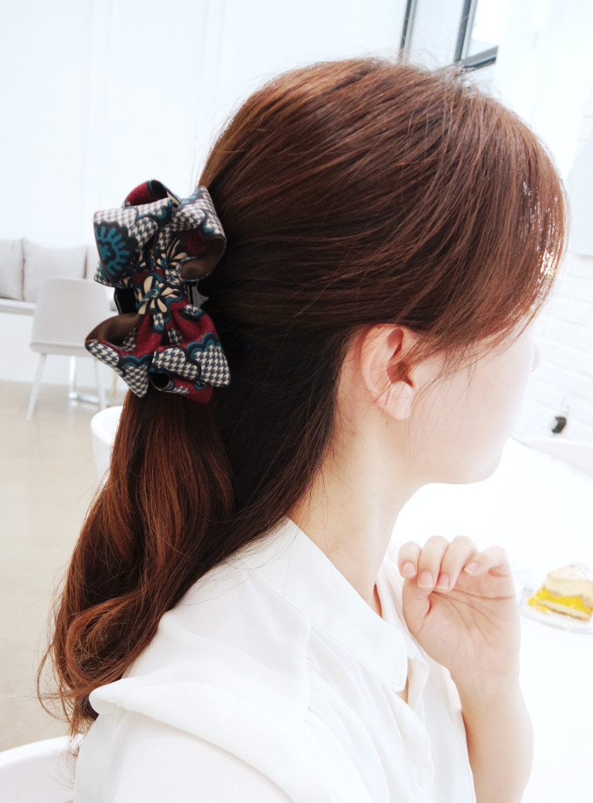 New flower pie king tongs ribbon hairpin 4color ba