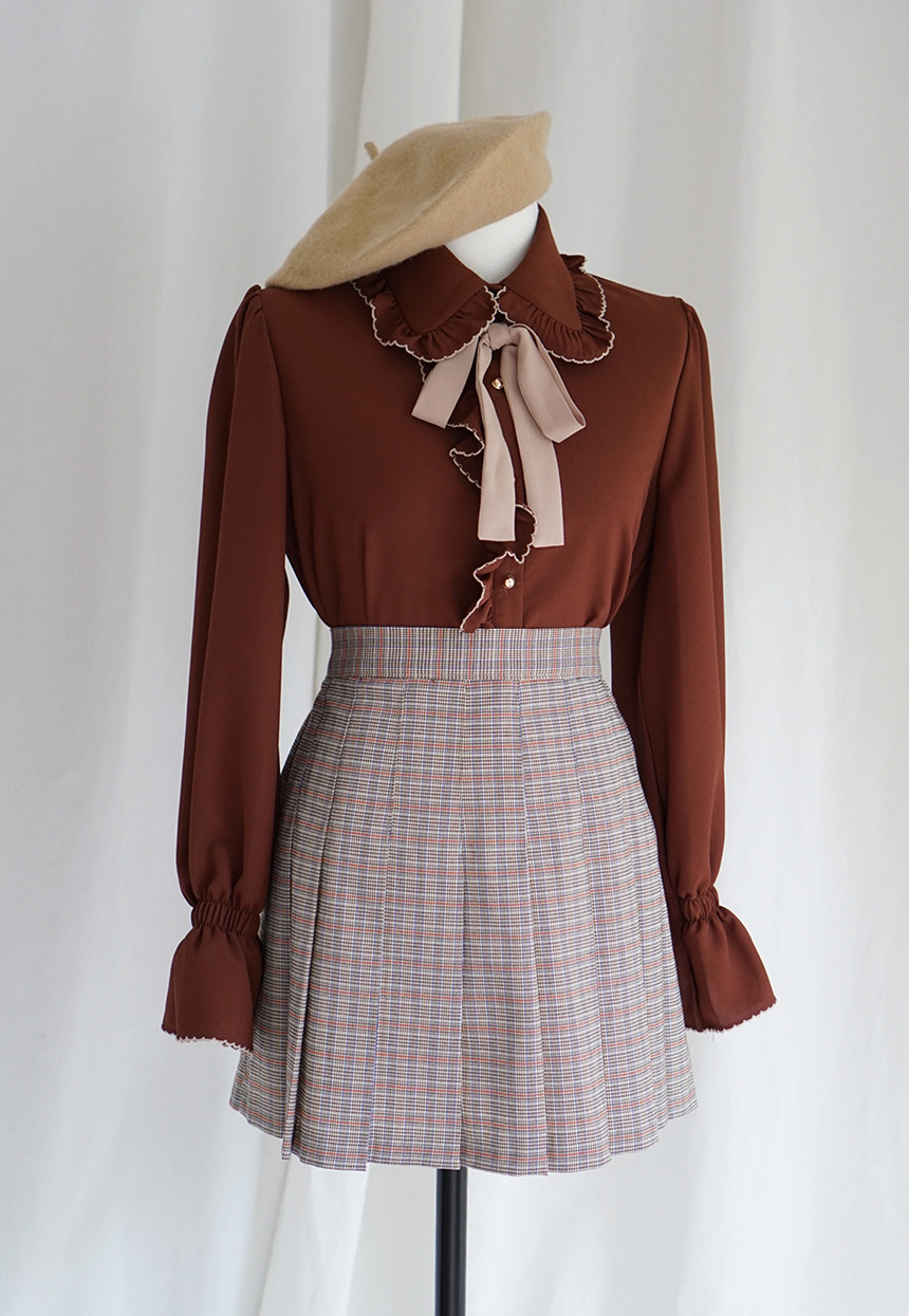 NEW FASHION LADY GIRL Blouse Lace ruffle ribbon bl