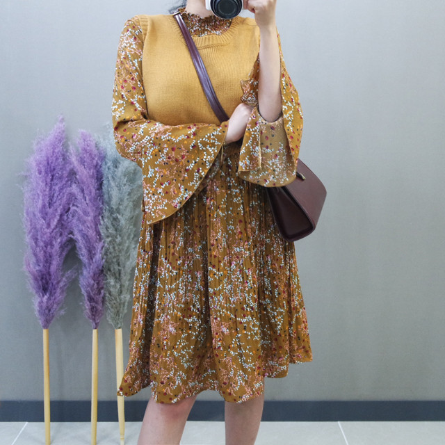 New Women Dress Flower One-piece Vest Coat Women T