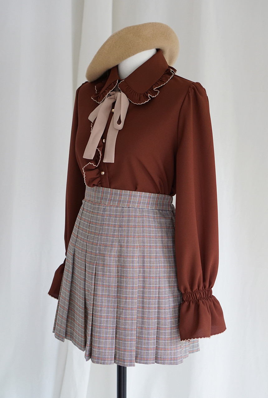 NEW FASHION LADY GIRL Blouse Lace ruffle ribbon bl