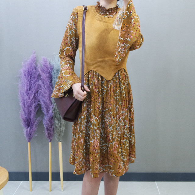 New Women Dress Flower One-piece Vest Coat Women T