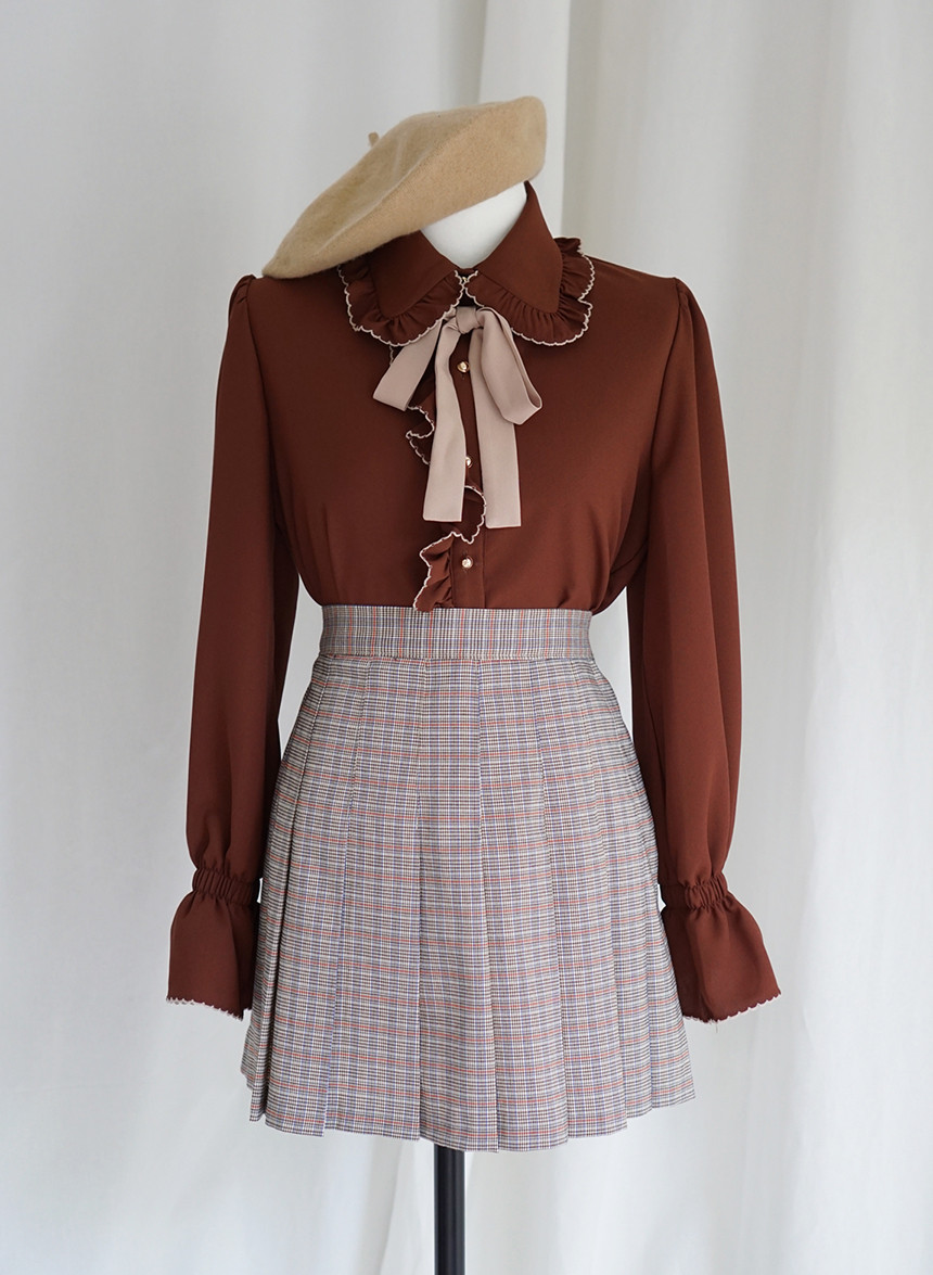 NEW FASHION LADY GIRL Blouse Lace ruffle ribbon bl