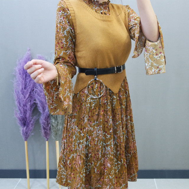 New Women Dress Flower One-piece Vest Coat Women T