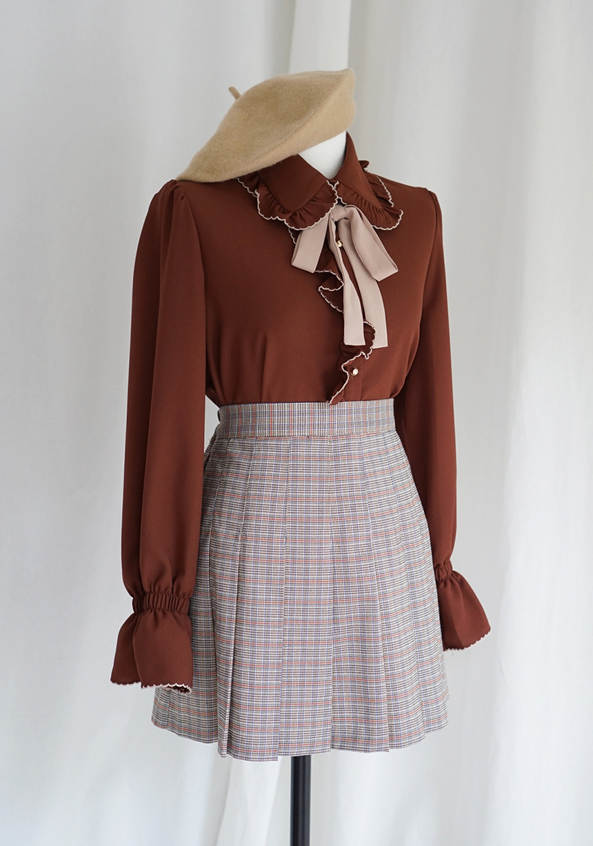 NEW FASHION LADY GIRL Blouse Lace ruffle ribbon bl