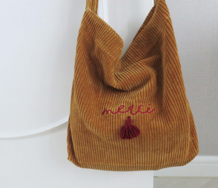 Merci Corduroy Eco Bags Stiff items Everyday Fashi