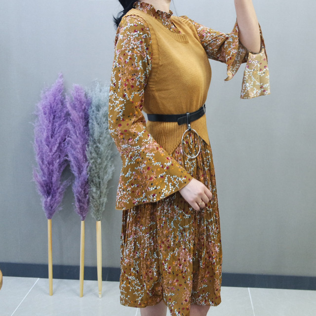 New Women Dress Flower One-piece Vest Coat Women T