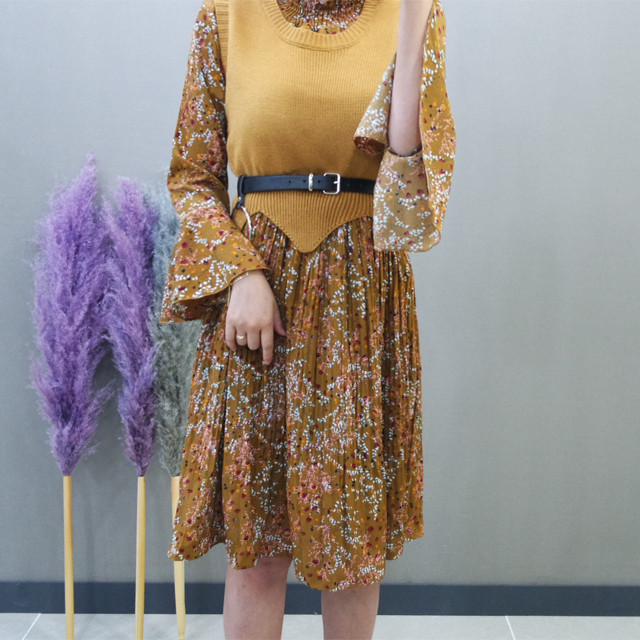 New Women Dress Flower One-piece Vest Coat Women T