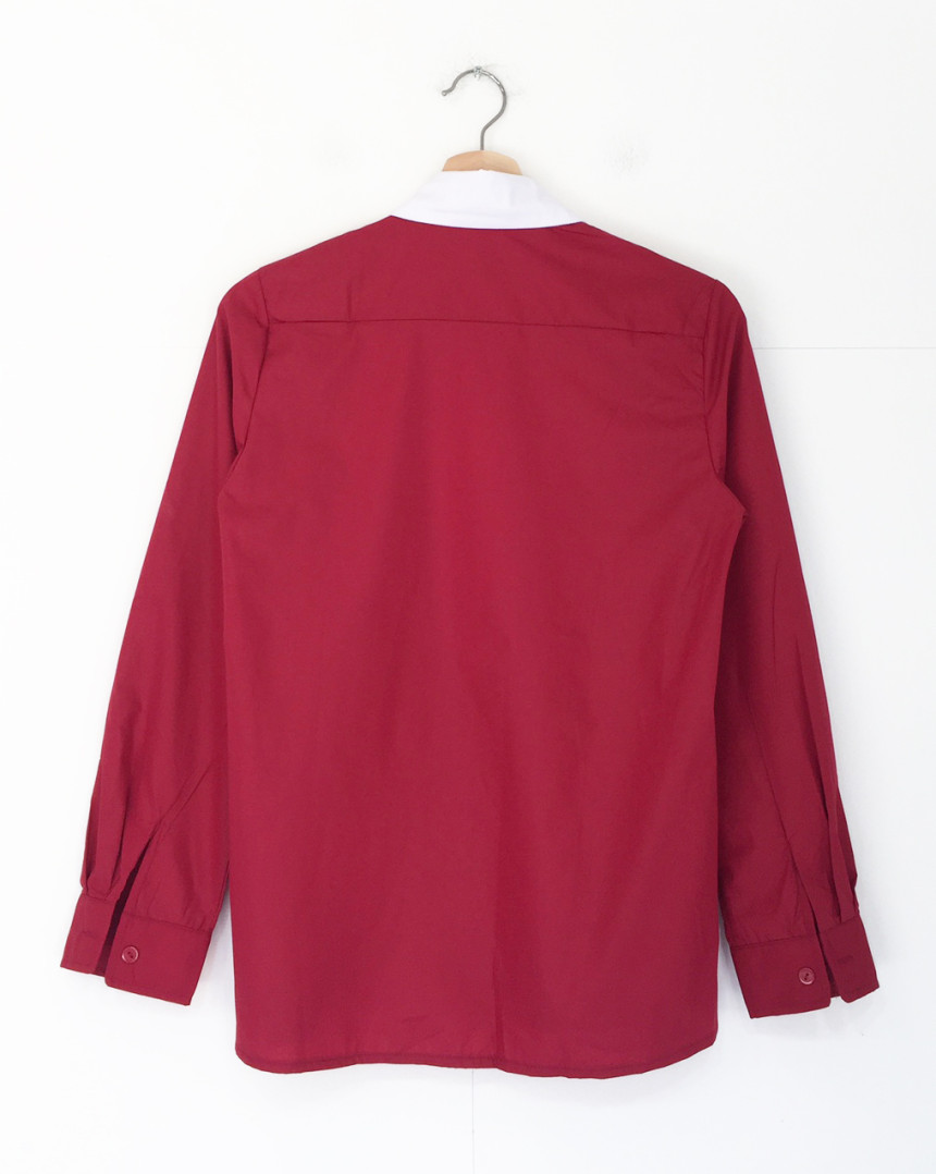 Cat coloring shirt Striped Wine Color Embroidery F