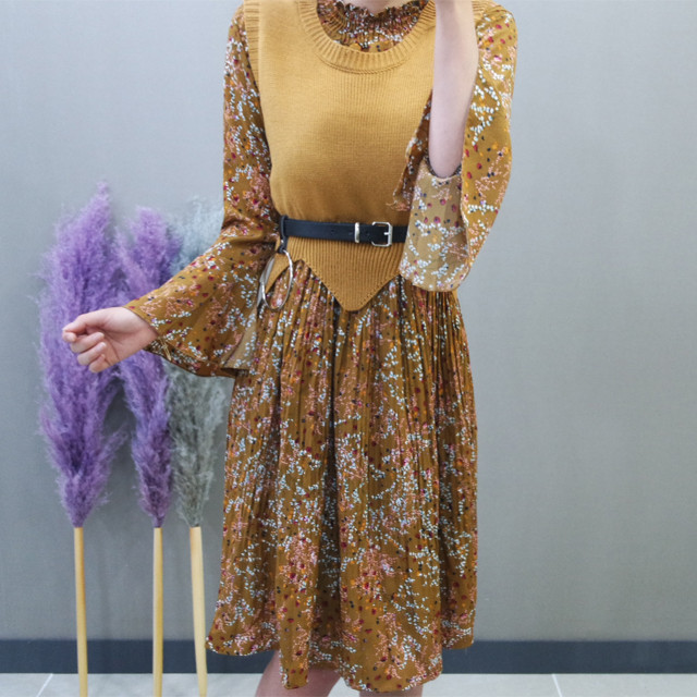 New Women Dress Flower One-piece Vest Coat Women T