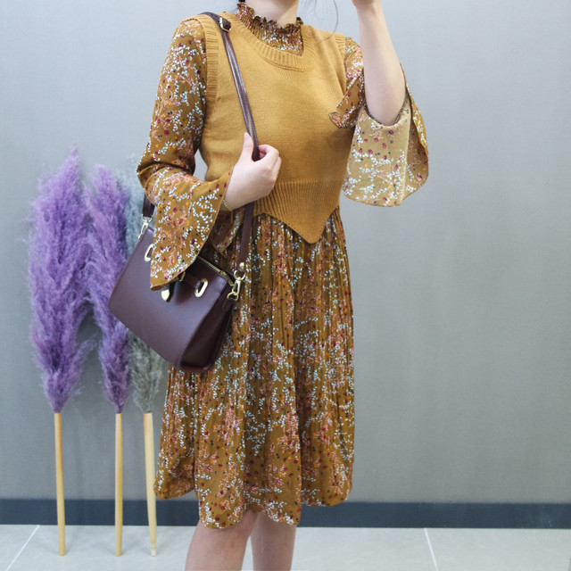 New Women Dress Flower One-piece Vest Coat Women T