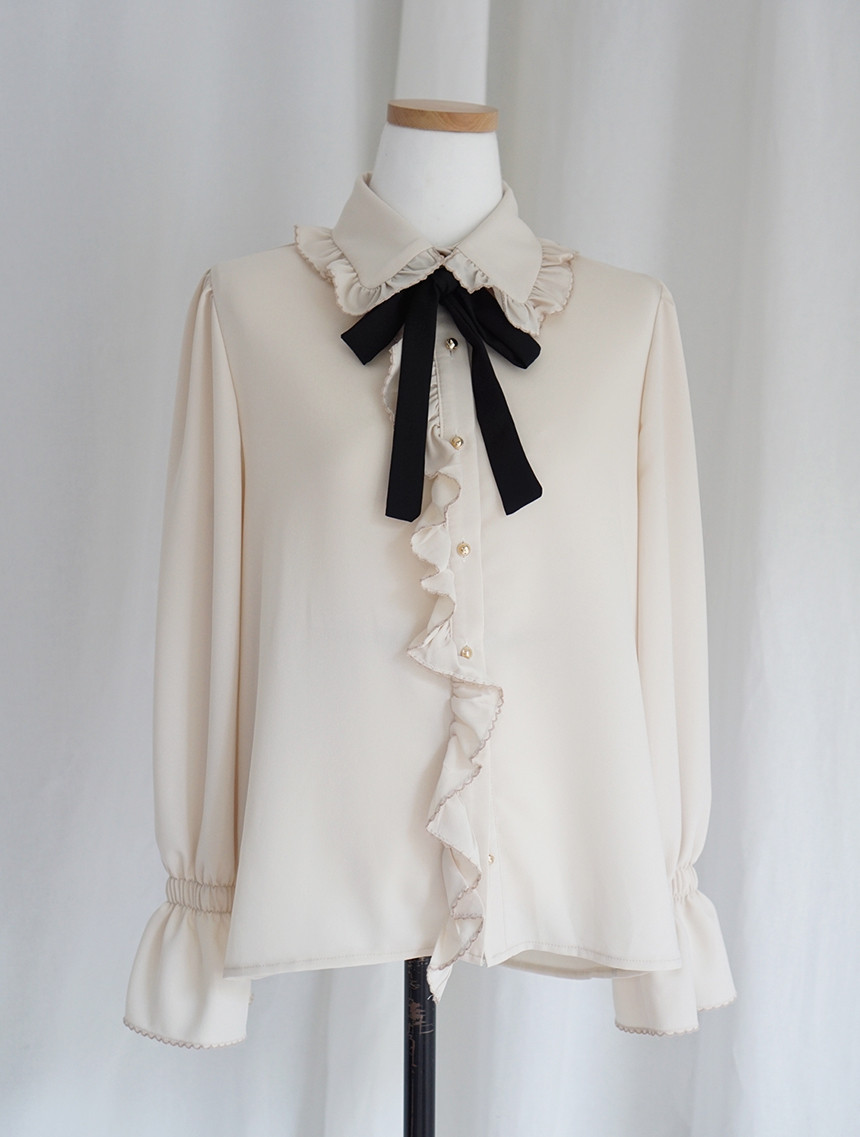 NEW FASHION LADY GIRL Blouse Lace ruffle ribbon bl