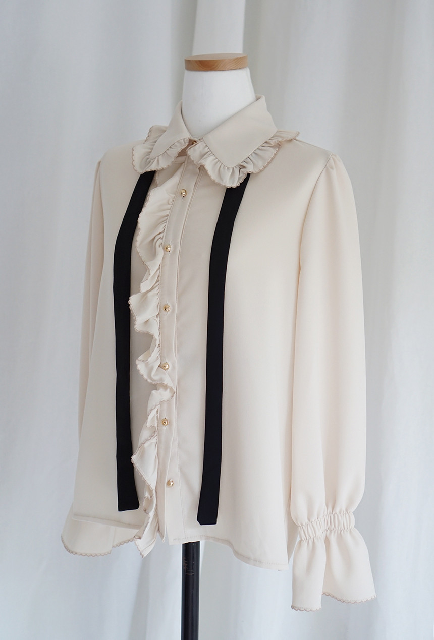 NEW FASHION LADY GIRL Blouse Lace ruffle ribbon bl