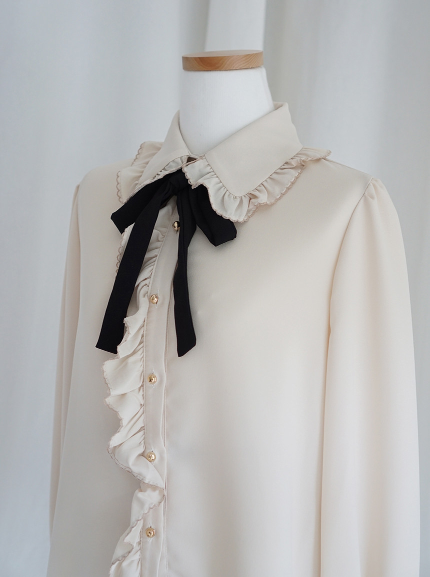 NEW FASHION LADY GIRL Blouse Lace ruffle ribbon bl