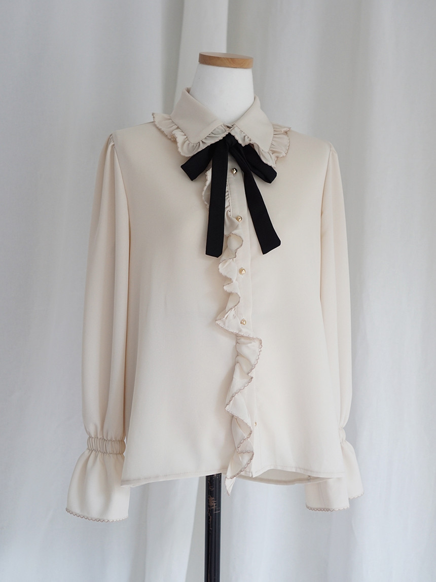 NEW FASHION LADY GIRL Blouse Lace ruffle ribbon bl