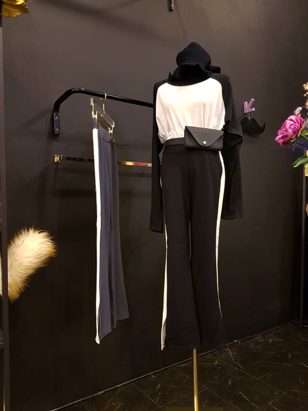 New Women's Pants Track Span Side Line Color Bo