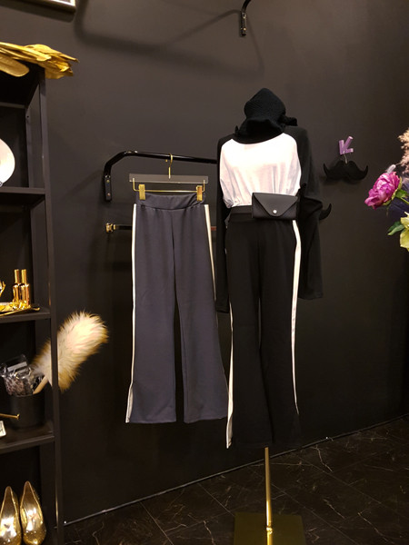 New Women's Pants Track Span Side Line Color Bo