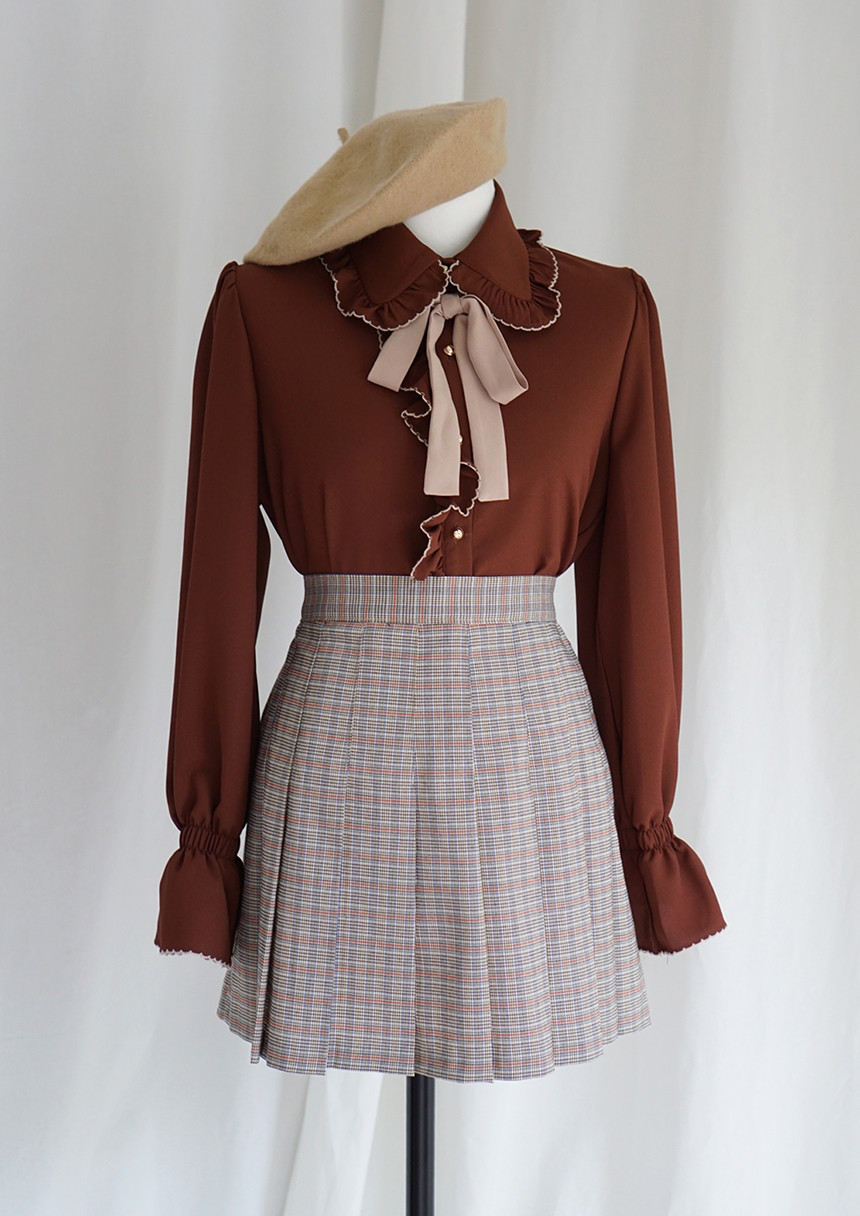 NEW FASHION LADY GIRL Blouse Lace ruffle ribbon bl