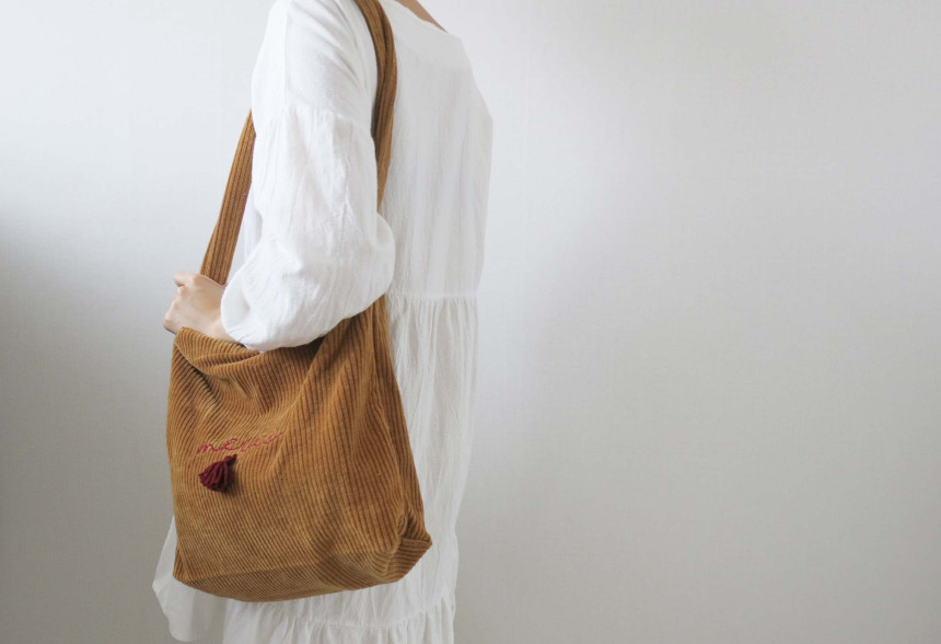 Merci Corduroy Eco Bags Stiff items Everyday Fashi