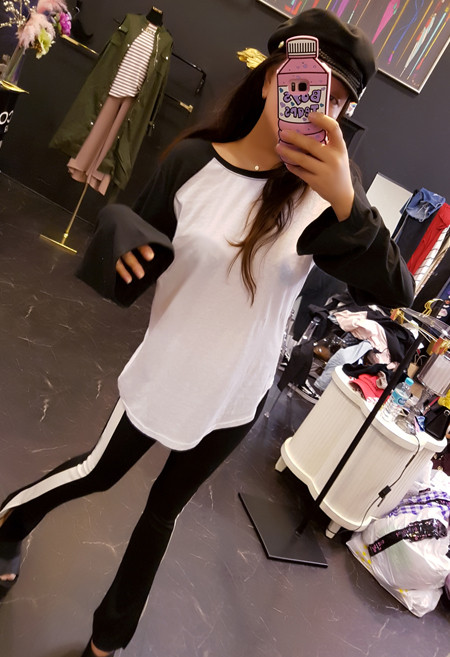 New Women's Pants Track Span Side Line Color Bo