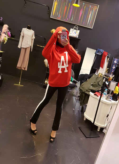 New Women's Pants Track Span Side Line Color Bo