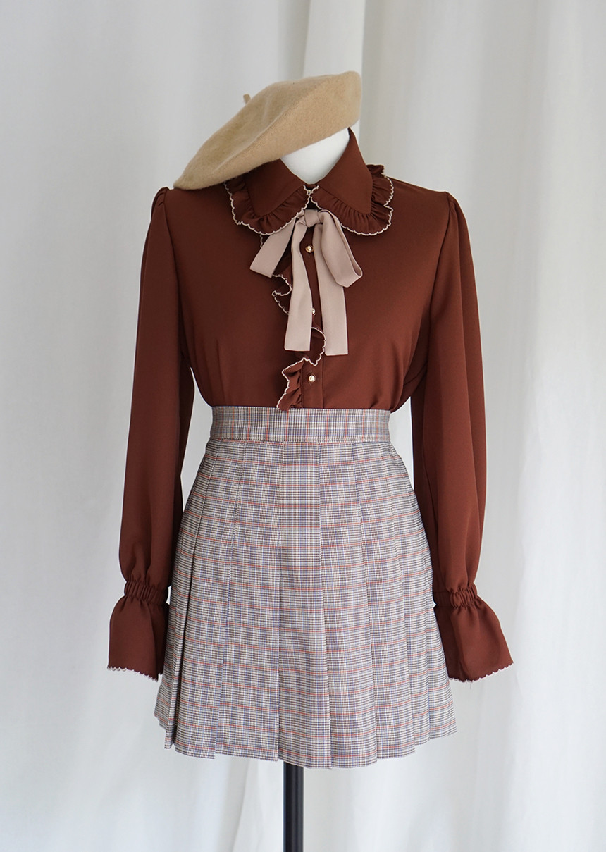 NEW FASHION LADY GIRL Blouse Lace ruffle ribbon bl