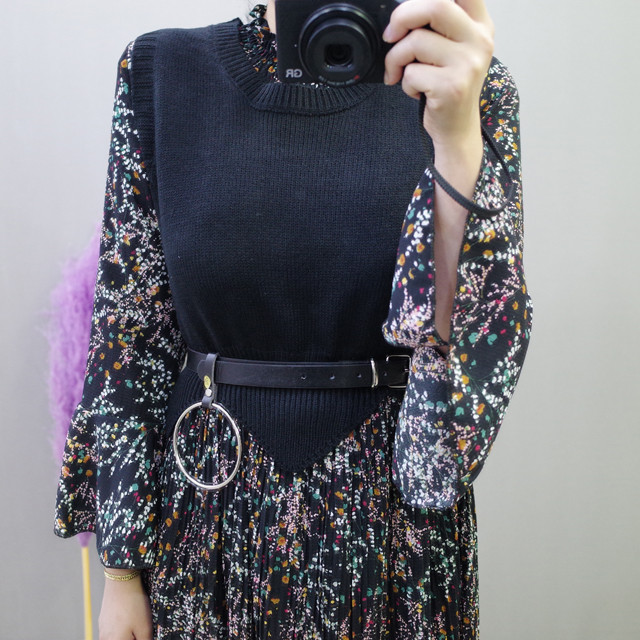 New Women Dress Flower One-piece Vest Coat Women T