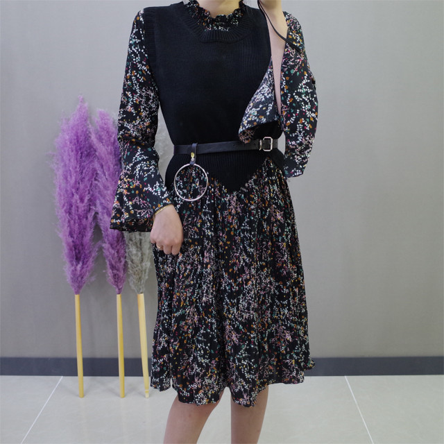 New Women Dress Flower One-piece Vest Coat Women T