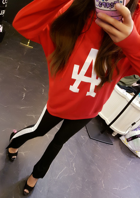 New Women's Pants Track Span Side Line Color Bo