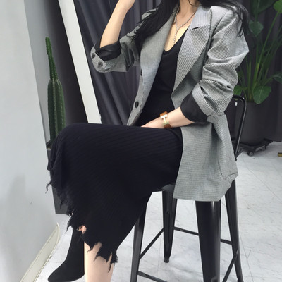 Long-sleeved knit long skirt 20 women's name by