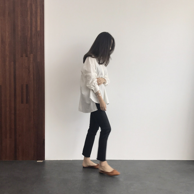 Cotton Henley Neck Shirt DT170310027-11 Blouse Gir